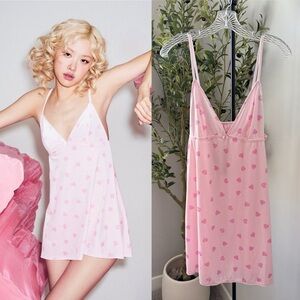 Skims Velvet Lace Slip Dress Cherry Blossom Heart Breaker Pink XL